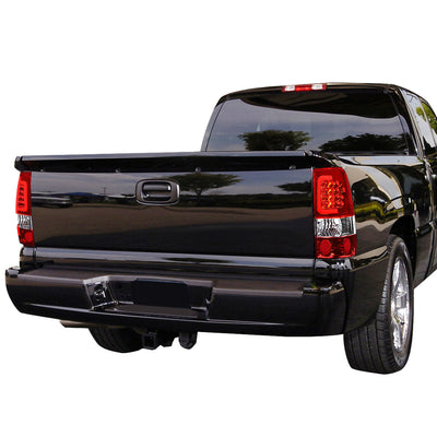D-Motoring - Tail lights - 3D LED Red Bar - Chrome Housing - Red Lens - Plug-n-Play - Pair - Chevy Silverado 1500(HD) / 2500(HD) / 3500(HD) / Sierra 1500(HD) / 2500(HD) - 7
