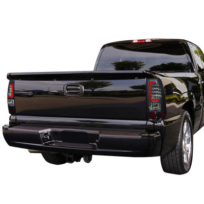 D-Motoring - Tail lights - 3D LED Red Bar - Chrome Housing - Smoked Lens - Plug-n-Play - Pair - Chevy Silverado 1500(HD) / 2500(HD) / 3500(HD) / Sierra 1500(HD) / 2500(HD) - 7
