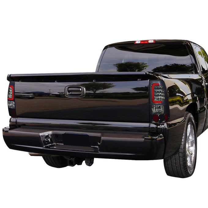 D-Motoring - Tail lights - 3D LED Red Bar - Chrome Housing - Smoked Lens - Plug-n-Play - Pair - Chevy Silverado 1500(HD) / 2500(HD) / 3500(HD) / Sierra 1500(HD) / 2500(HD) - 7