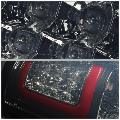 D-Motoring - Tail lights - 3D LED Red Bar - Chrome Housing - Smoked Lens - Plug-n-Play - Pair - Chevy Silverado 1500(HD) / 2500(HD) / 3500(HD) / Sierra 1500(HD) / 2500(HD) - 4