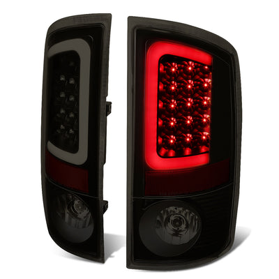 D-Motoring - Tail lights - 3D LED C-Bar - Black Housing - Smoked Lens - Plug-n-Play - Pair - Dodge Ram 1500 / 2500 / 3500 - 1