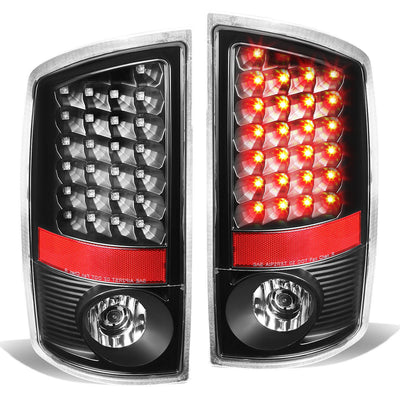 D-Motoring - Tail lights - LED - Black Housing - Clear lens - Plug-n-Play - Pair - Dodge Ram 1500 / 2500 / 3500 - 1