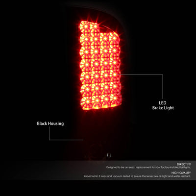 D-Motoring - Tail lights - LED - Black Housing - Clear lens - Plug-n-Play - Pair - Dodge Ram 1500 / 2500 / 3500 - 2