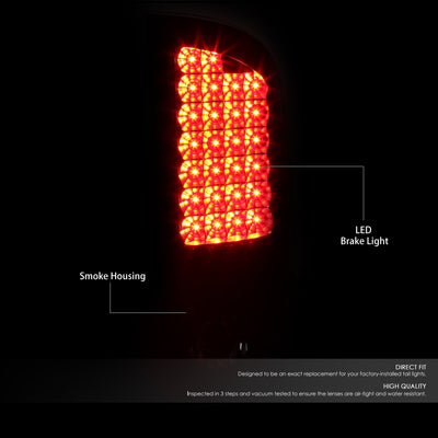 D-Motoring - Tail lights - LED - Black Housing - Smoked Lens - Plug-n-Play - Pair - Dodge Ram 1500 / 2500 / 3500 - 2