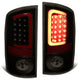 D-Motoring - Tail lights - 3D LED Red C-Bar - Black Housing - Smoked Lens - Plug-n-Play - Pair - Dodge Ram 1500 / 2500 / 3500 - 1