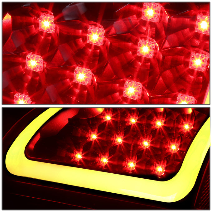 D-Motoring - Tail lights - 3D LED Red C-Bar - Black Housing - Smoked Lens - Plug-n-Play - Pair - Dodge Ram 1500 / 2500 / 3500 - 3