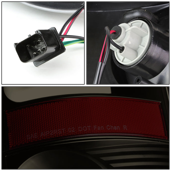 D-Motoring - Tail lights - 3D LED Red C-Bar - Black Housing - Smoked Lens - Plug-n-Play - Pair - Dodge Ram 1500 / 2500 / 3500 - 6