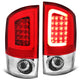 D-Motoring - Tail lights - 3D LED Red C-Bar - Chrome Housing - Red Lens - Plug-n-Play - Pair - Dodge Ram 1500 / 2500 / 3500 - 1