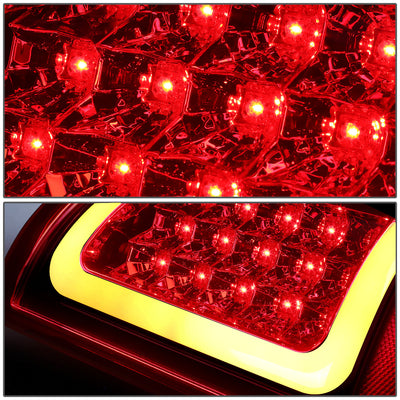 D-Motoring - Tail lights - 3D LED Red C-Bar - Chrome Housing - Red Lens - Plug-n-Play - Pair - Dodge Ram 1500 / 2500 / 3500 - 3
