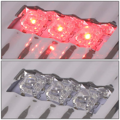 D-Motoring - Tail lights - 3D LED Red C-Bar - Chrome Housing - Clear lens - Plug-n-Play - Pair - Dodge Ram 1500 / 2500 / 3500 - 6