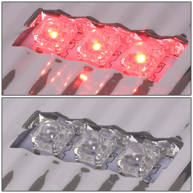 D-Motoring - Tail lights - 3D LED Red C-Bar - Chrome Housing - Clear lens - Plug-n-Play - Pair - Dodge Ram 1500 / 2500 / 3500 - 6