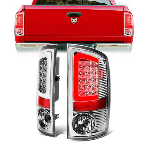3D LED C-Bar Tail Lights(Chrome)<br>07-09 Dodge Ram 1500 2500 3500