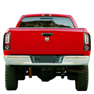 D-Motoring - Tail lights - 3D LED Red C-Bar - Chrome Housing - Smoked Lens - Plug-n-Play - Pair - Dodge Ram 1500 / 2500 / 3500 - 7
