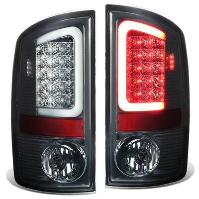 D-Motoring - Tail lights - 3D LED Red C-Bar - Chrome Housing - Smoked Lens - Plug-n-Play - Pair - Dodge Ram 1500 / 2500 / 3500 - 1