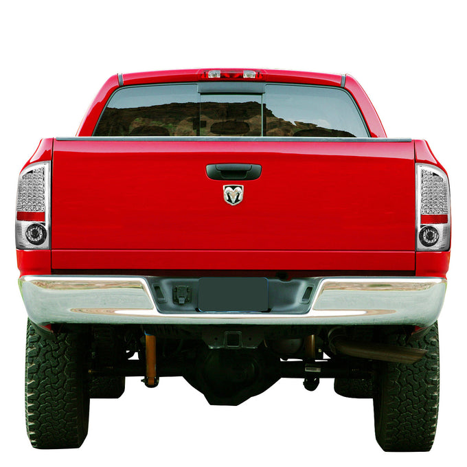 D-Motoring - Tail lights - LED - Chrome Housing - Clear lens - Plug-n-Play - Pair - Dodge Ram 1500 / 2500 / 3500 - 7