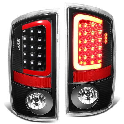 D-Motoring - Tail lights - 3D LED Red Bar - Black Housing - Clear lens - Plug-n-Play - Pair - Dodge Ram 1500 / 2500 / 3500 - 1