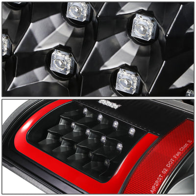 D-Motoring - Tail lights - 3D LED Red Bar - Black Housing - Clear lens - Plug-n-Play - Pair - Dodge Ram 1500 / 2500 / 3500 - 4