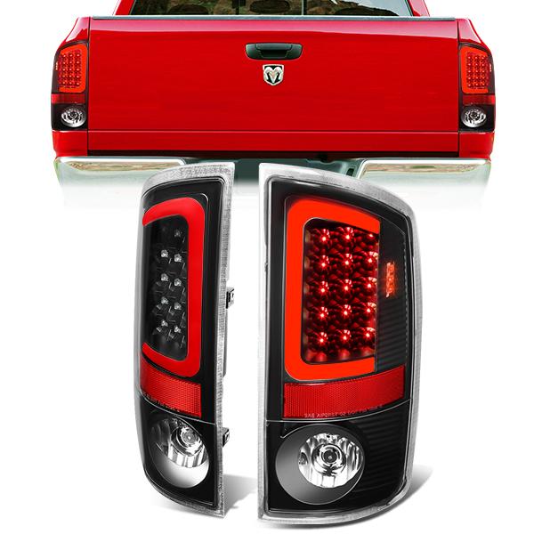 LED Red C-Bar Tail Lights(Black)07-09 Dodge Ram 1500 2500 3500 - CA ...