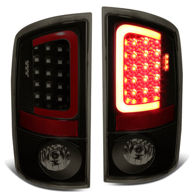 D-Motoring - Tail lights - 3D LED Red Bar - Black Housing - Smoked Lens - Plug-n-Play - Pair - Dodge Ram 1500 / 2500 / 3500 - 1