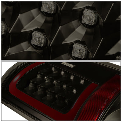 D-Motoring - Tail lights - 3D LED Red Bar - Black Housing - Smoked Lens - Plug-n-Play - Pair - Dodge Ram 1500 / 2500 / 3500 - 4