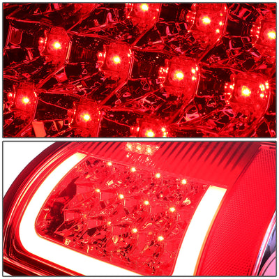 D-Motoring - Tail lights - 3D LED Red Bar - Chrome Housing - Red Lens - Plug-n-Play - Pair - Dodge Ram 1500 / 2500 / 3500 - 3