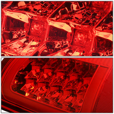 D-Motoring - Tail lights - 3D LED Red Bar - Chrome Housing - Red Lens - Plug-n-Play - Pair - Dodge Ram 1500 / 2500 / 3500 - 4