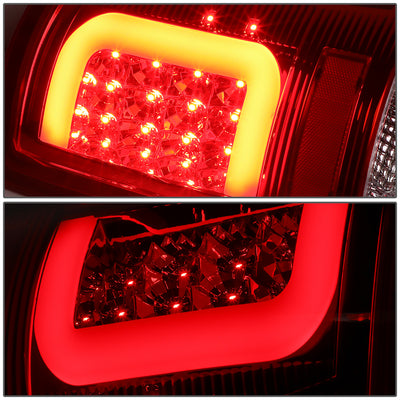 D-Motoring - Tail lights - C-Shape 3D LED - Chrome Housing - Red Lens - Plug-n-Play - Pair - Dodge Ram 1500 / 2500 / 3500 - 3