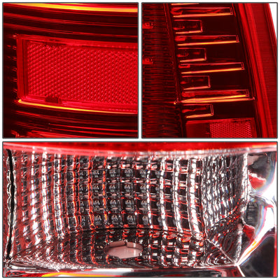 D-Motoring - Tail lights - C-Shape 3D LED - Chrome Housing - Red Lens - Plug-n-Play - Pair - Dodge Ram 1500 / 2500 / 3500 - 4