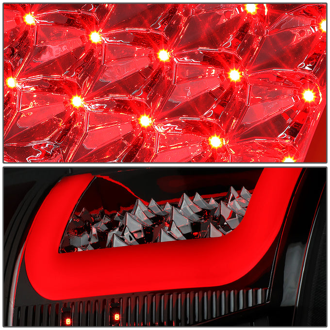 D-Motoring - Tail lights - C-Shape 3D LED - Chrome Housing - Smoked Lens - Plug-n-Play - Pair - Dodge Ram 1500 / 2500 / 3500 - 3