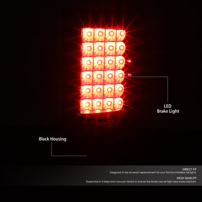D-Motoring - Tail lights - LED - Black Housing - Clear Lens - Plug-n-Play - Pair - Dodge Ram 1500 / 2500 / 3500 - 2