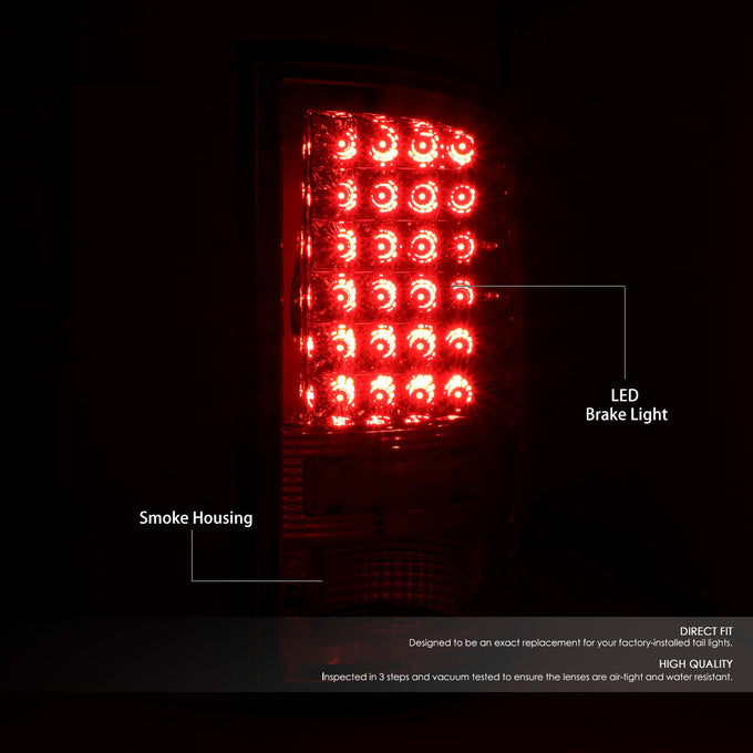 D-Motoring - Tail lights - LED - Chrome Housing - Smoked Lens - Plug-n-Play - Pair - Dodge Ram 1500 / 2500 / 3500 - 2