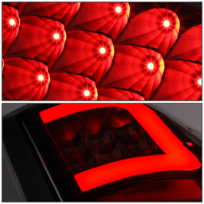 D-Motoring - Tail lights - Red C-Shape 3D LED - Black Housing - Clear lens - Plug-n-Play - Pair - Dodge Ram 1500 / 2500 / 3500 - 3