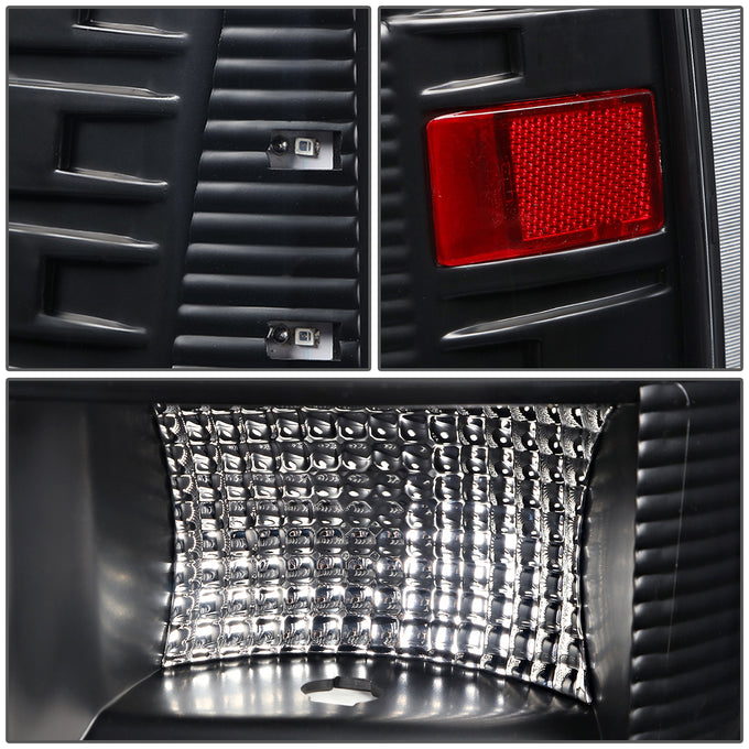 D-Motoring - Tail lights - Red C-Shape 3D LED - Black Housing - Clear lens - Plug-n-Play - Pair - Dodge Ram 1500 / 2500 / 3500 - 4
