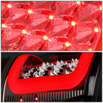 D-Motoring - Tail lights - Red C-Shape 3D LED - Chrome Housing - Clear Lens - Plug-n-Play - Pair - Dodge Ram 1500 / 2500 / 3500 - 3