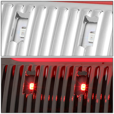 D-Motoring - Tail lights - Red C-Shape 3D LED - Chrome Housing - Clear Lens - Plug-n-Play - Pair - Dodge Ram 1500 / 2500 / 3500 - 5