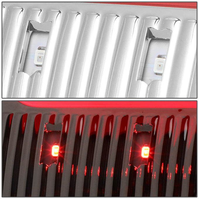 D-Motoring - Tail lights - Red C-Shape 3D LED - Chrome Housing - Clear Lens - Plug-n-Play - Pair - Dodge Ram 1500 / 2500 / 3500 - 5