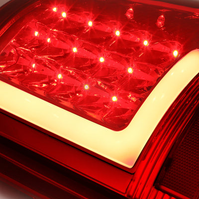 D-Motoring - Tail lights - Red LED L-Bar - Chrome Housing - Red Lens - Plug-n-Play - Pair - Dodge Ram 1500 / 2500 / 3500 - 3