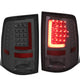 D-Motoring - Tail lights - Red LED L-Bar - Chrome Housing - Smoked Lens - Plug-n-Play - Pair - Dodge Ram 1500 / 2500 / 3500 - 1