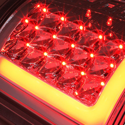D-Motoring - Tail lights - Red LED L-Bar - Chrome Housing - Smoked Lens - Plug-n-Play - Pair - Dodge Ram 1500 / 2500 / 3500 - 3
