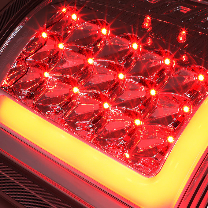 D-Motoring - Tail lights - Red LED L-Bar - Chrome Housing - Smoked Lens - Plug-n-Play - Pair - Dodge Ram 1500 / 2500 / 3500 - 3