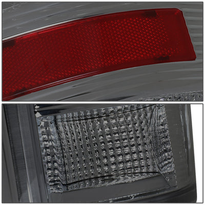 D-Motoring - Tail lights - Red LED L-Bar - Chrome Housing - Smoked Lens - Plug-n-Play - Pair - Dodge Ram 1500 / 2500 / 3500 - 4