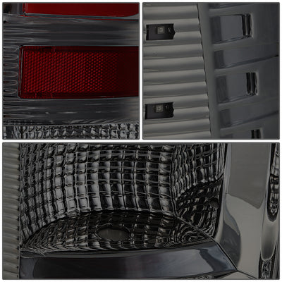 D-Motoring - Tail lights - Red C-Shape 3D LED - Chrome Housing - Smoked Lens - Plug-n-Play - Pair - Dodge Ram 1500 / 2500 / 3500 - 4