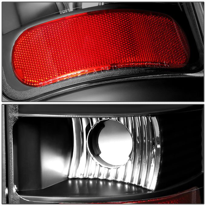 D-Motoring - Tail lights - 3D LED C-Bar - Black Housing - Clear Lens - Plug-n-Play - Pair - Dodge RAM 1500 / 2500 / 3500 - 5