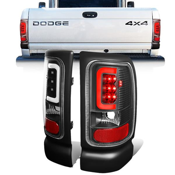 3D LED C-Bar Tail Lights(Black)<br>94-02 Dodge Ram 1500 2500 3500