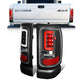 3D LED C-Bar Tail Lights(Black)<br>94-02 Dodge Ram 1500 2500 3500