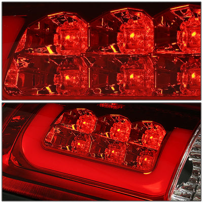 D-Motoring - Tail lights - 3D LED C-Bar - Chrome Housing - Red Lens - Plug-n-Play - Pair - Dodge RAM 1500 / 2500 / 3500 - 4
