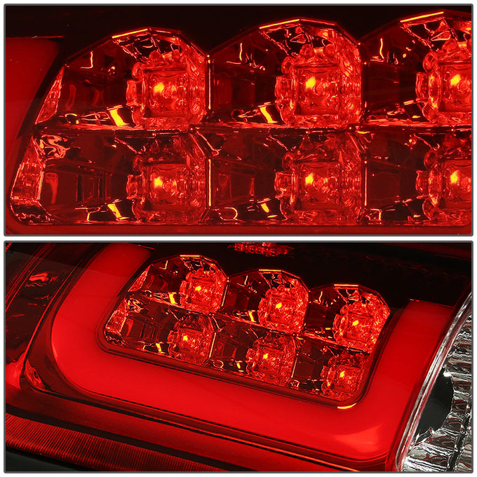 D-Motoring - Tail lights - 3D LED C-Bar - Chrome Housing - Red Lens - Plug-n-Play - Pair - Dodge RAM 1500 / 2500 / 3500 - 4
