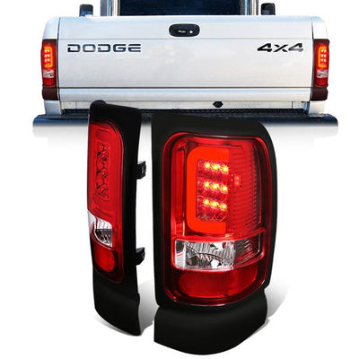 3D LED C-Bar Tail Lights(Red)<br>94-02 Dodge Ram 1500 2500 3500