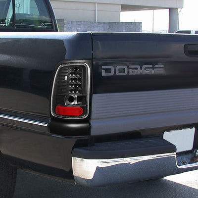 D-Motoring - Tail lights - LED - Black Housing - Clear Lens - Plug-n-Play - Pair - Dodge RAM 1500 / 2500 / 3500 - 7