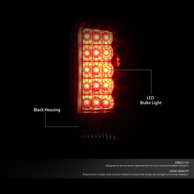 D-Motoring - Tail lights - LED - Black Housing - Clear Lens - Plug-n-Play - Pair - Dodge RAM 1500 / 2500 / 3500 - 2